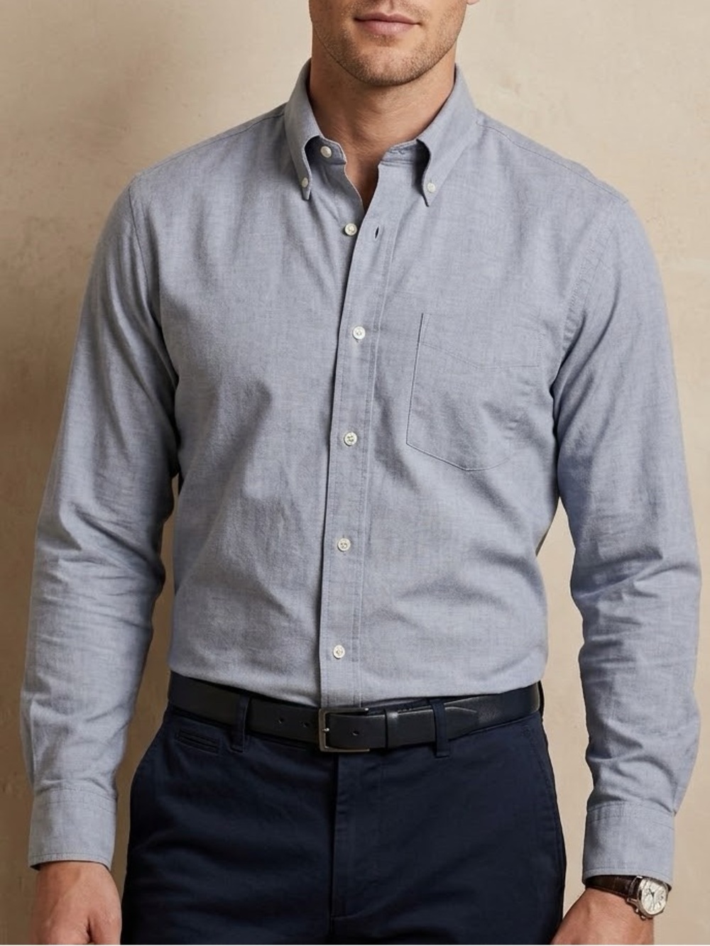 Robert Talbott Light Blue Gray Button-Down Dress Shirt